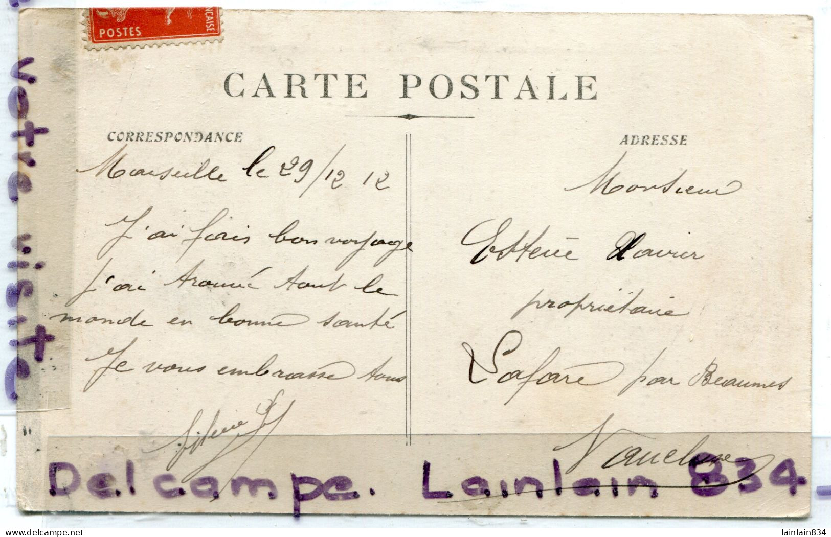 - 52 -  MARSEILLE - Perspective Des Allées De Meilhan Et Des Capucines  Peu Courante, Tramway, écrite, 1912, TBE, Scans. - The Canebière, City Centre