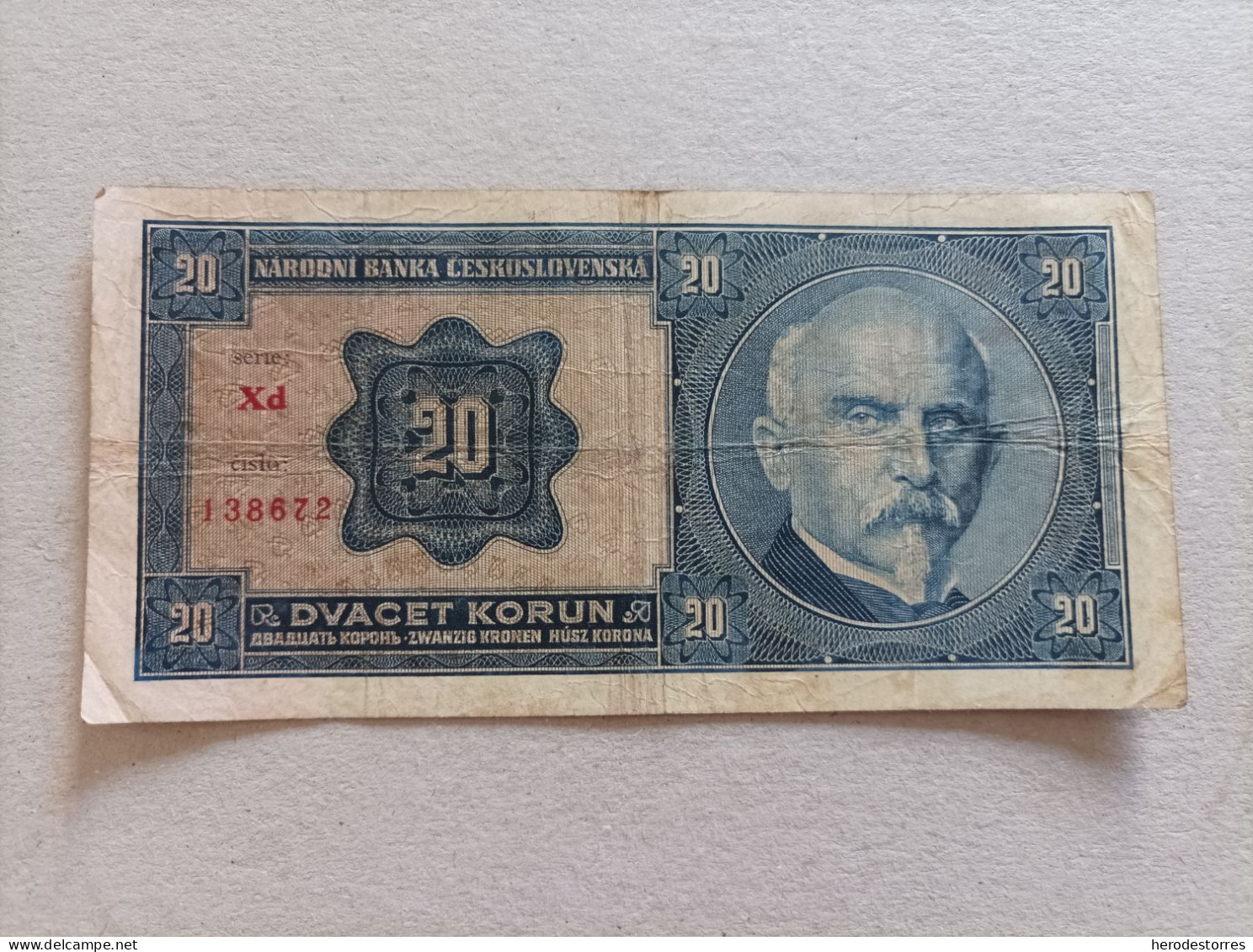 Billete De Checoslovaquia De 20 Korun, Año 1926 - Tsjechoslowakije