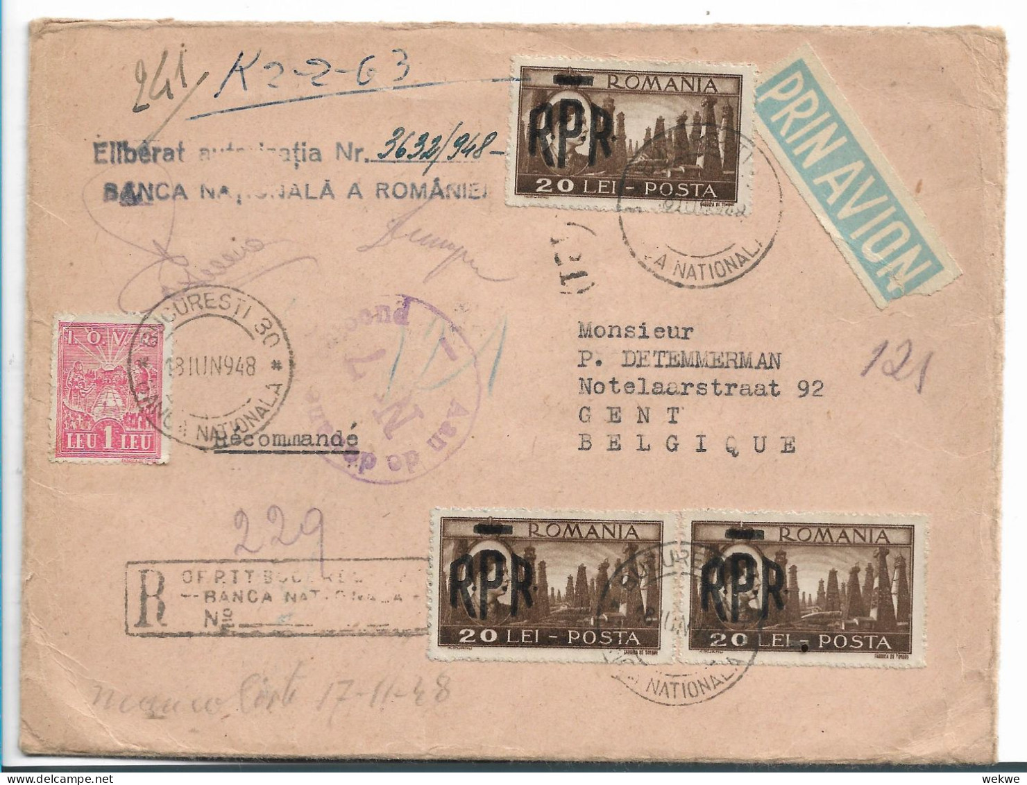 RUMÄNIEN  130A  /Interessanter Beleg Der Postgeschichte 1948 - Covers & Documents