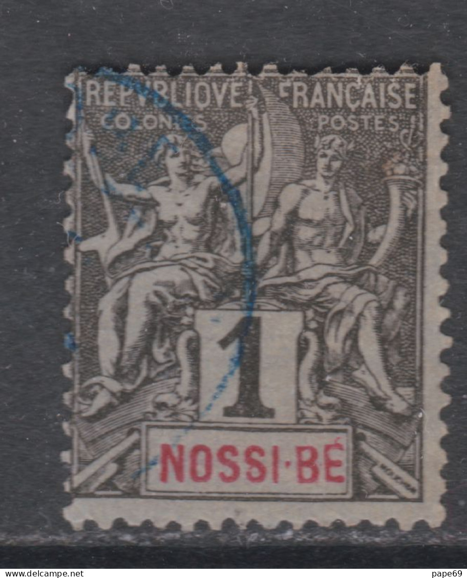 Nossi-Bé N° 27 O Type Groupe : 1 C. Noir Sur Azuré,  Oblitéré Sinon TB - Oblitérés