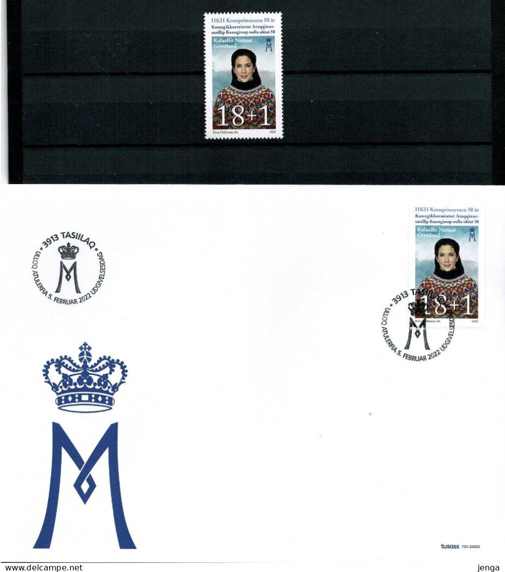 Greenland 2022;  Crown Princess Mary; MNH(**) And On FDC. - Andere & Zonder Classificatie