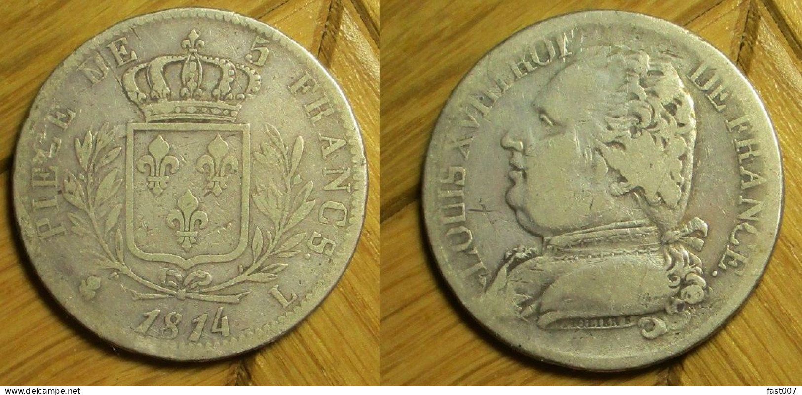 Louis XVIII - 5 Francs 1814 L - 5 Francs