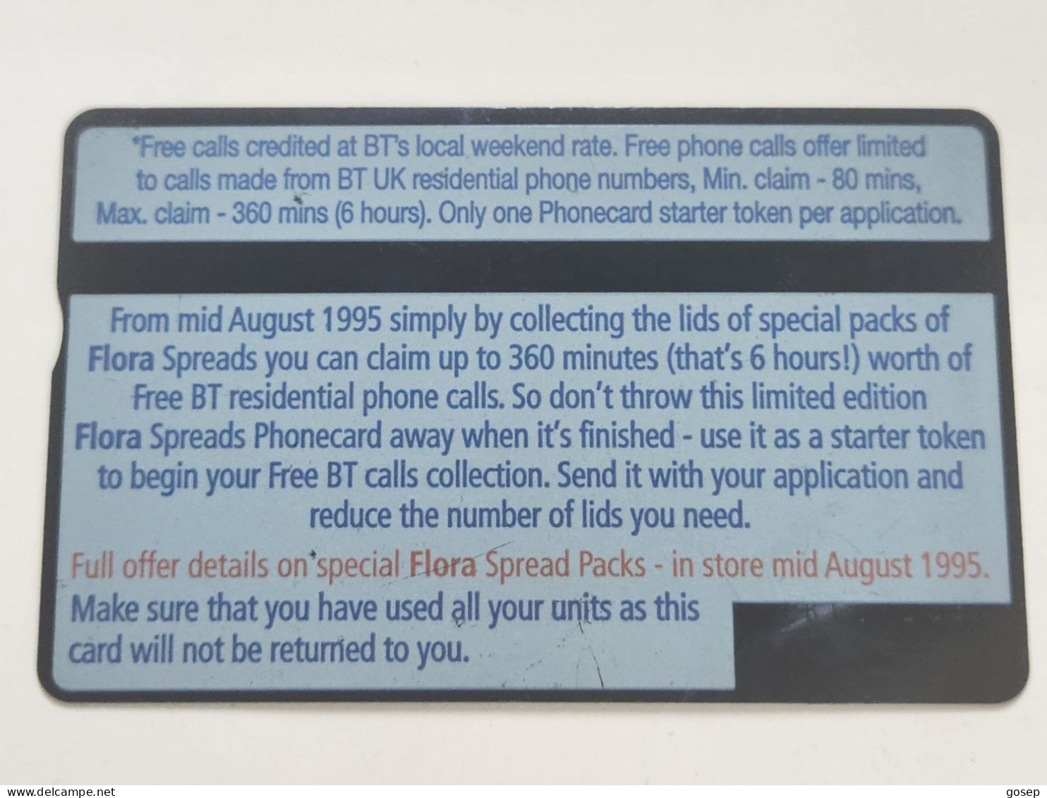 United Kingdom(BTA101)FLORA Spreads(20units)(160)(522B3181)Number Side Problem  0.50£ Used+1card Prepiad Free - BT Werbezwecke