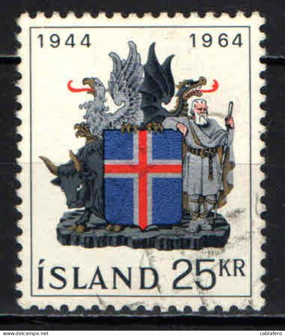 ISLANDA - 1964 - 20° ANNIVERSARIO DELLA REPUBBLICA - USATO - Usati