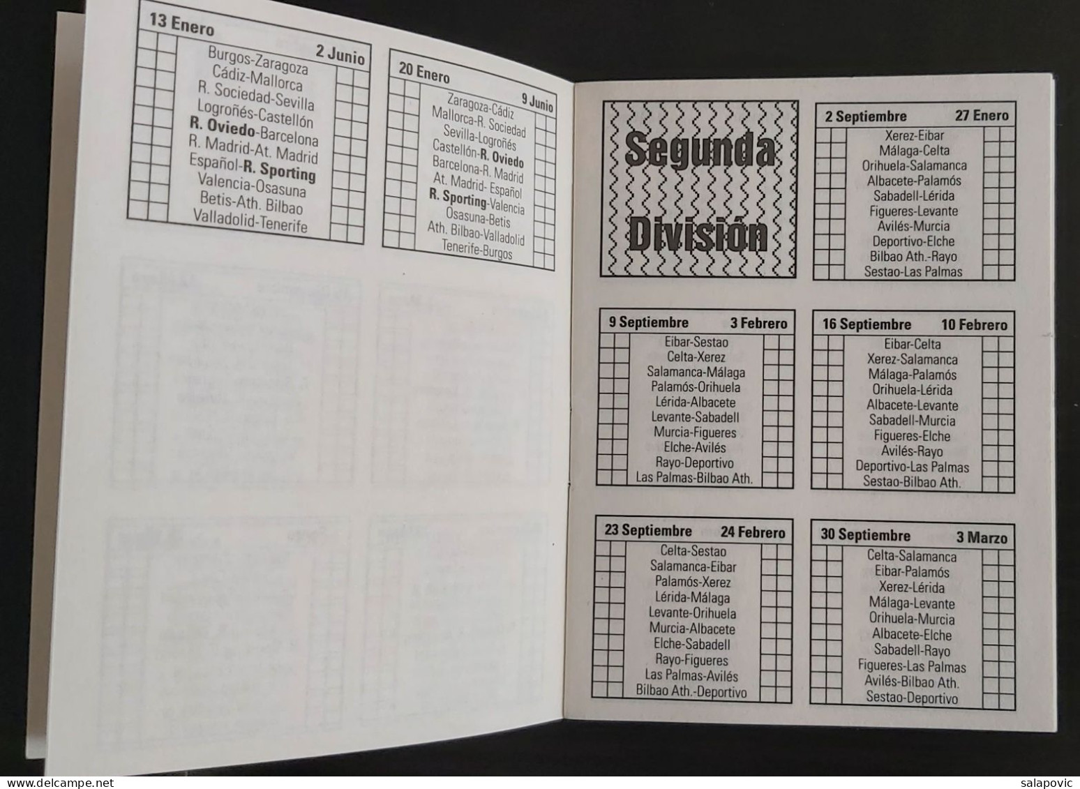 La Liga, Primera Division Season 1990/91, Football  fussball Futebol Soccer Calcio Spain, Booklet 10.4 X 7.8 Cm   SL-1 - Libros