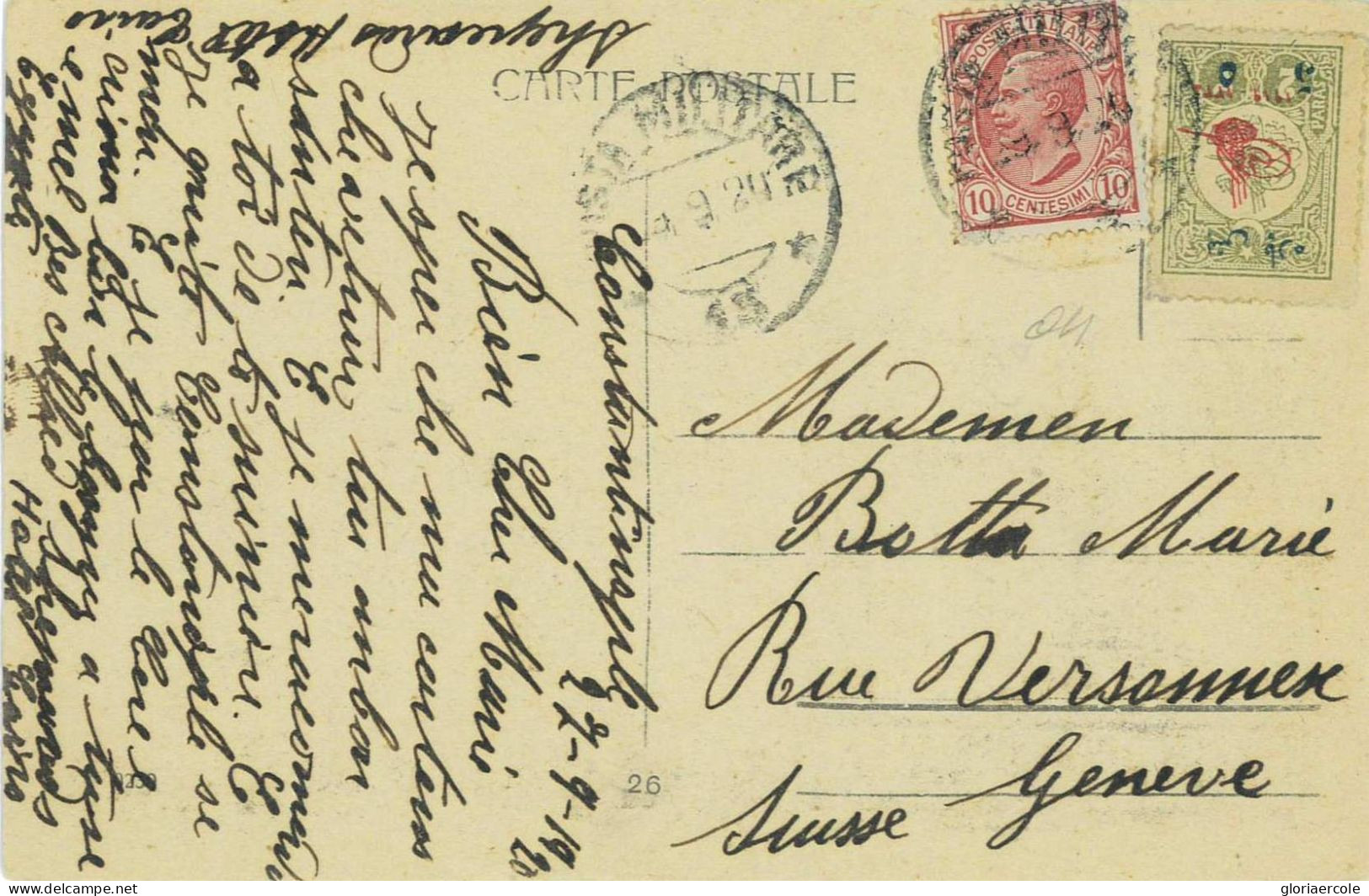 P0513 - STORIA POSTALE - Affrancatura Mista ITALIA TURCHIA Turkey Mixed Franking Su CARTOLINA - Unclassified