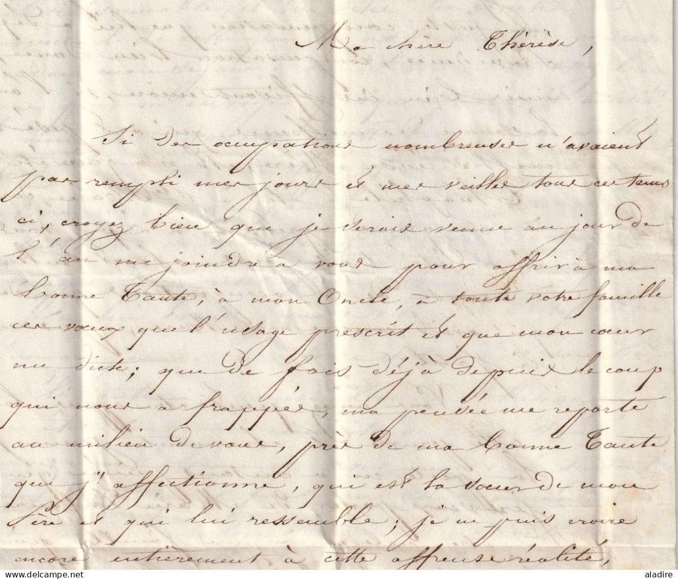 1842 - Grd cachet NANCY sur lettre pliée avec corresp familiale de 2 p. vers SCHELESTADT, Schlestadt, Séléstat, Bas Rhin