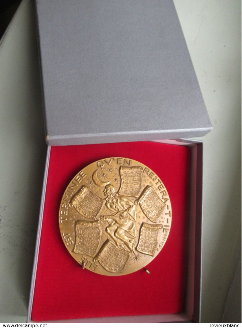 Magnifique Médaille De Table/Bronze Florentin/Calendrier/Arlequin & Pierrot/Voici L'année Nouvelle/1978           MED433 - Andere & Zonder Classificatie