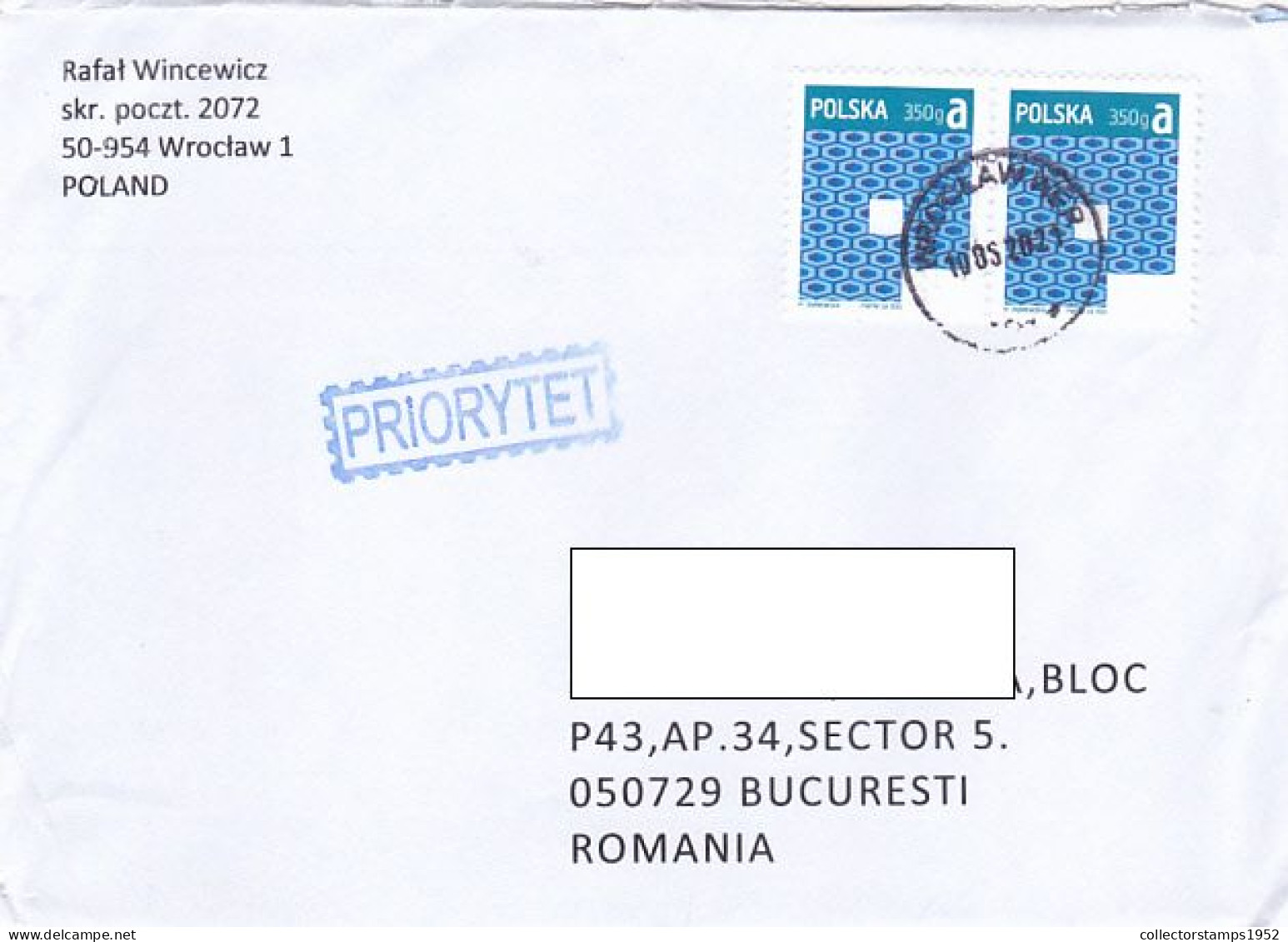 HONEYCOMB PATTERN, FINE STAMPS ON COVER, 2021, POLAND - Covers & Documents