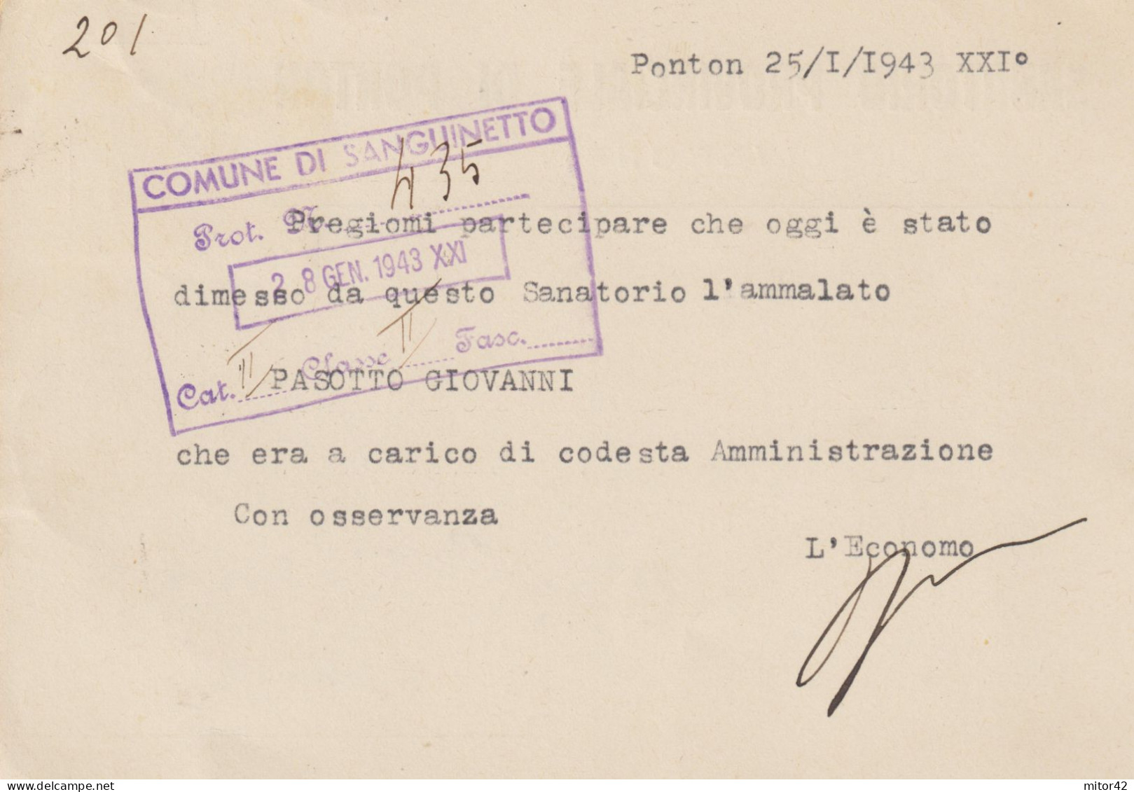 14*- 30c.-Propaganda Di Guerra:Tutto E Tutti...v.1943 Da Ponton/Verona A Sanguinetto - Propagande De Guerre