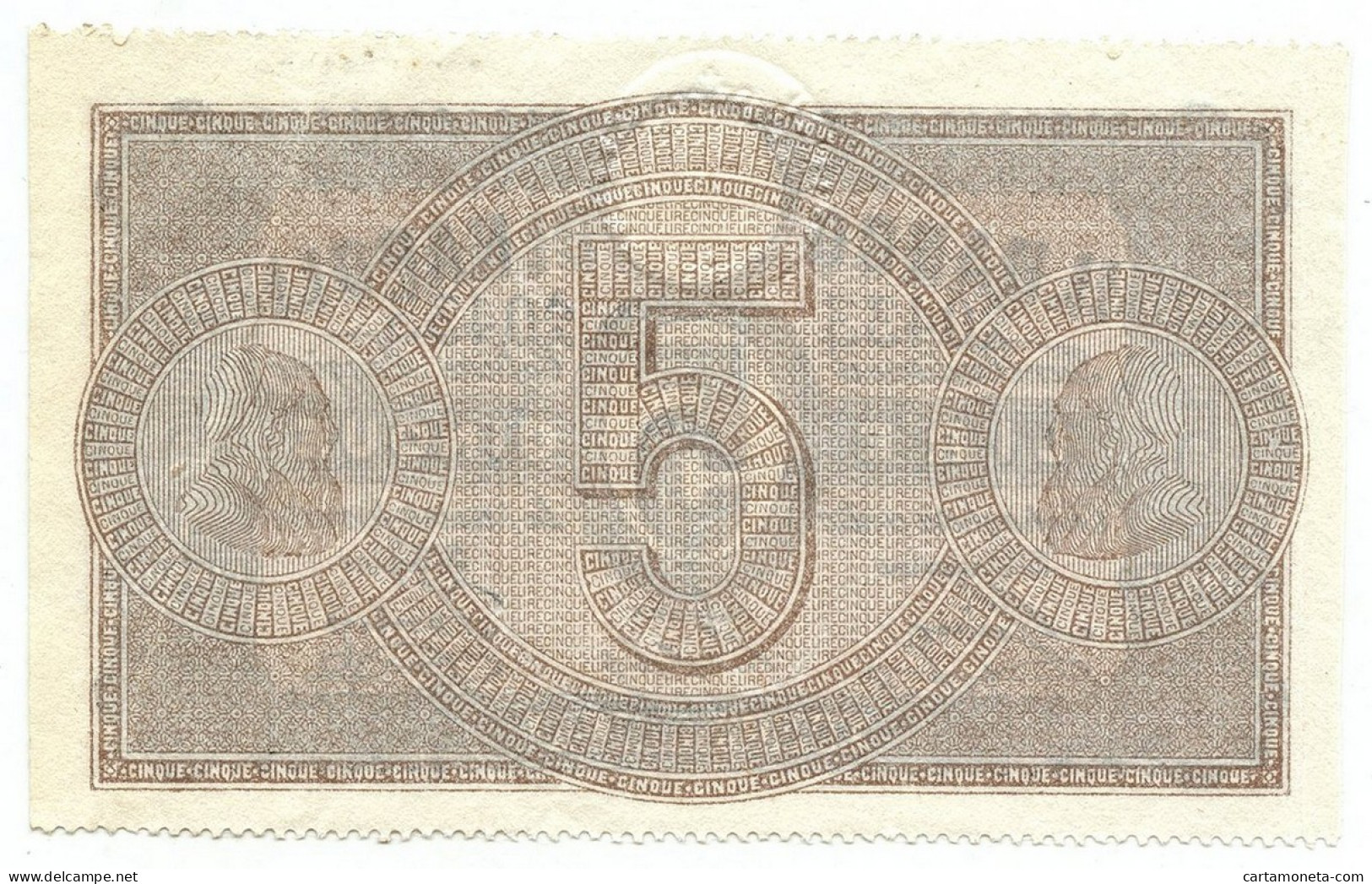 5 LIRE BANCO DI NAPOLI FEDE DI CREDITO 01/10/1870 SPL+ - Andere & Zonder Classificatie