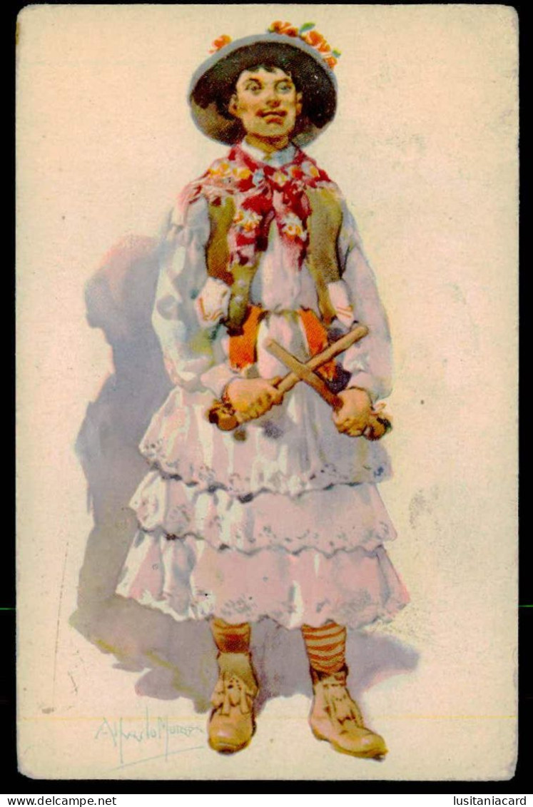 MIRANDA DO DOURO-COSTUMES-Costumes Portugueses-Mirandez-Na Dança Dos Paulitos.( Ed.G. & F. Nº 8)(A. Moraes)carte Postale - Bragança