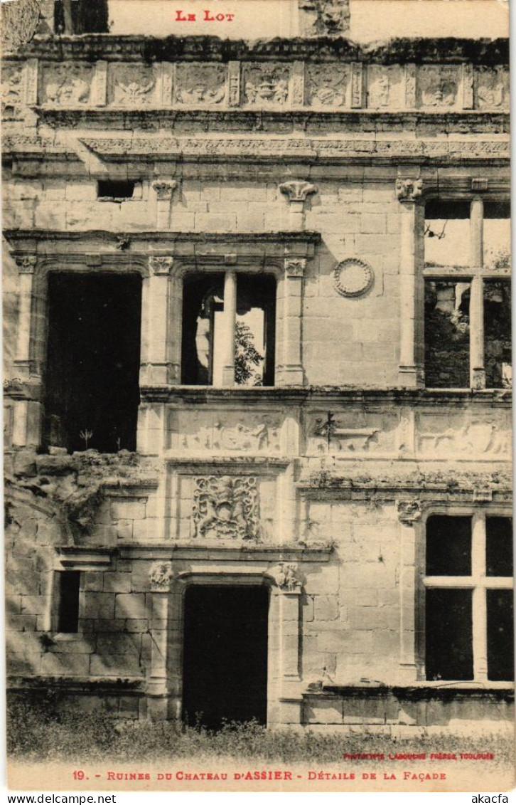 CPA Le Lot - Ruines Du Chateau D'Assier - Details De La Facade (224106) - Assier