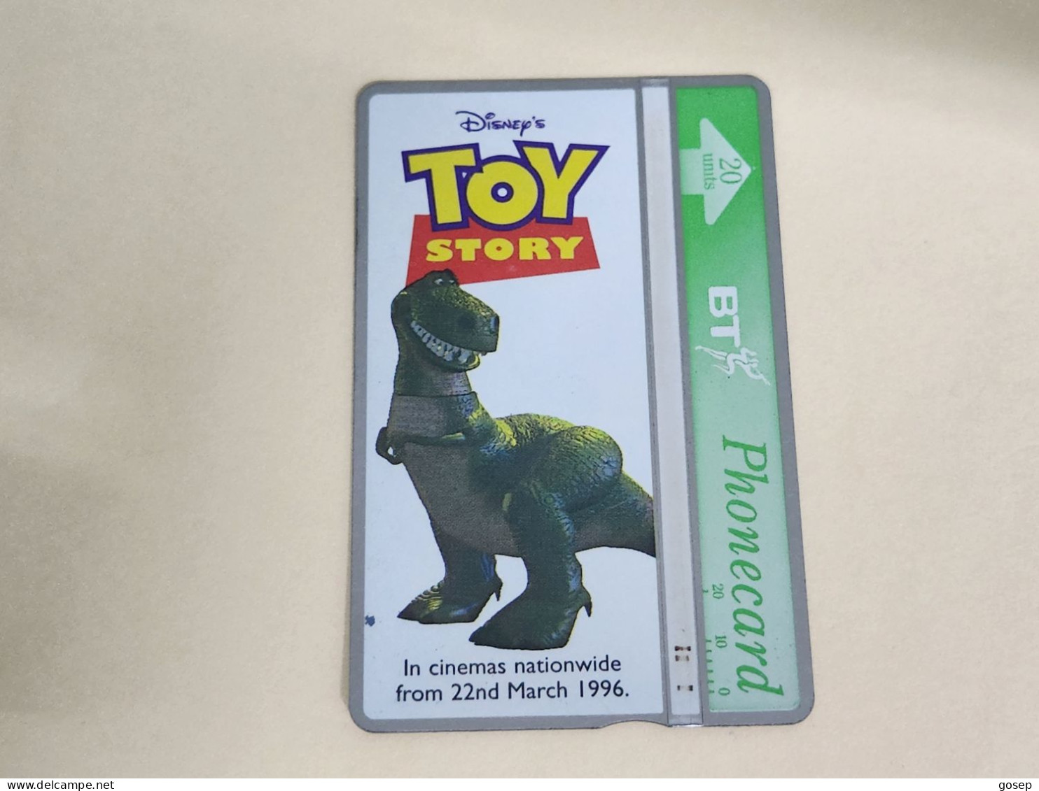 United Kingdom-(BTA153)Disney's Toy-6-REX-(267)(20units)(623B45430)price Cataloge 3.00£ Used+1card Prepiad Free - BT Publicitaire Uitgaven