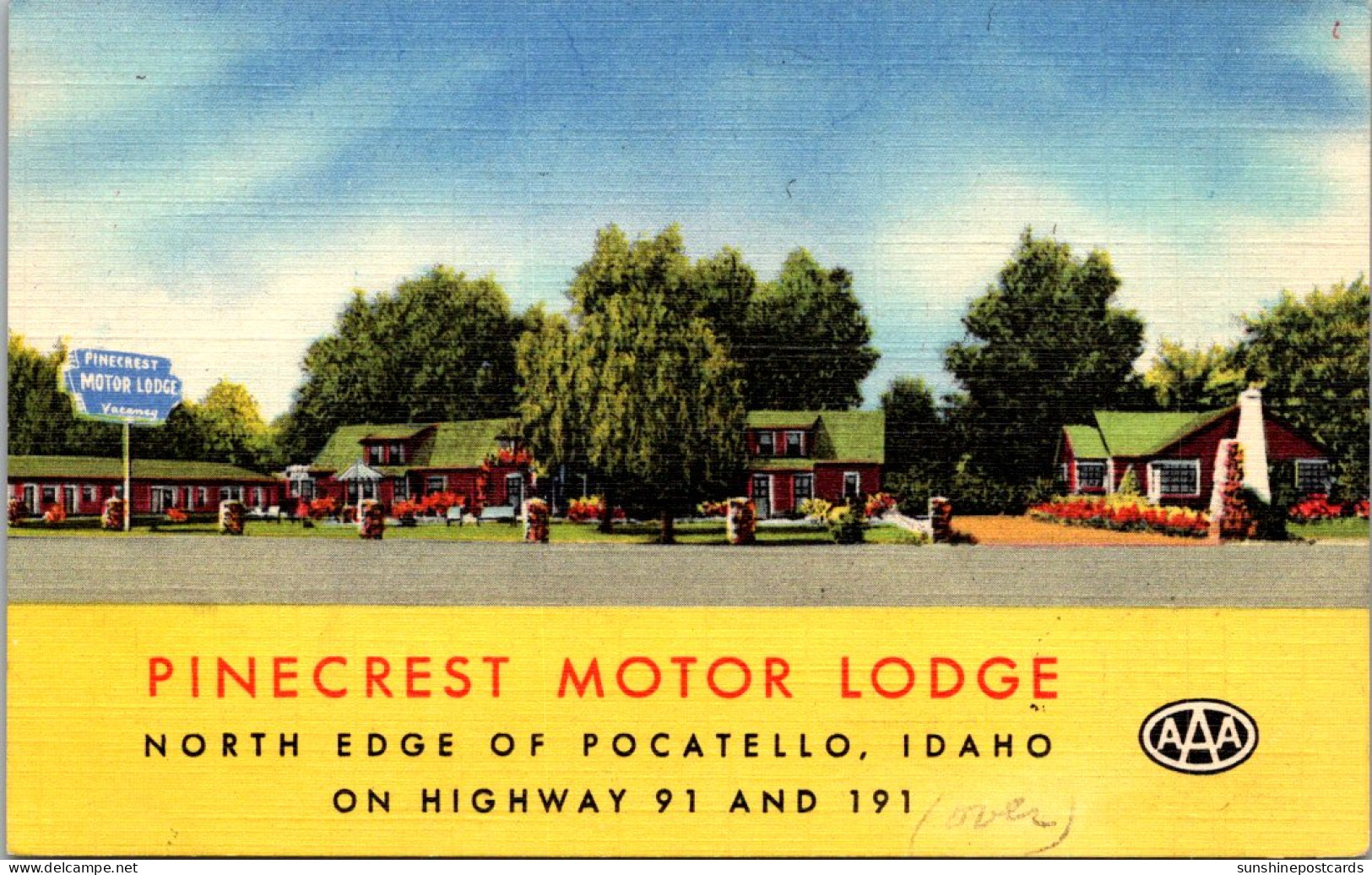 Idaho Pocatello Pinecrest Motor Lodge Curteich - Pocatello