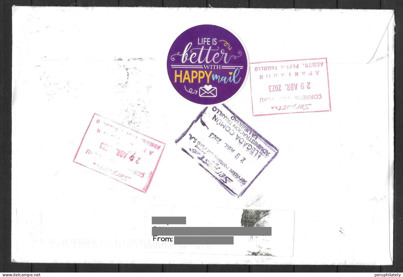 US Cover With Flower 2022 Forever Stamp Sent To Peru - Lettres & Documents