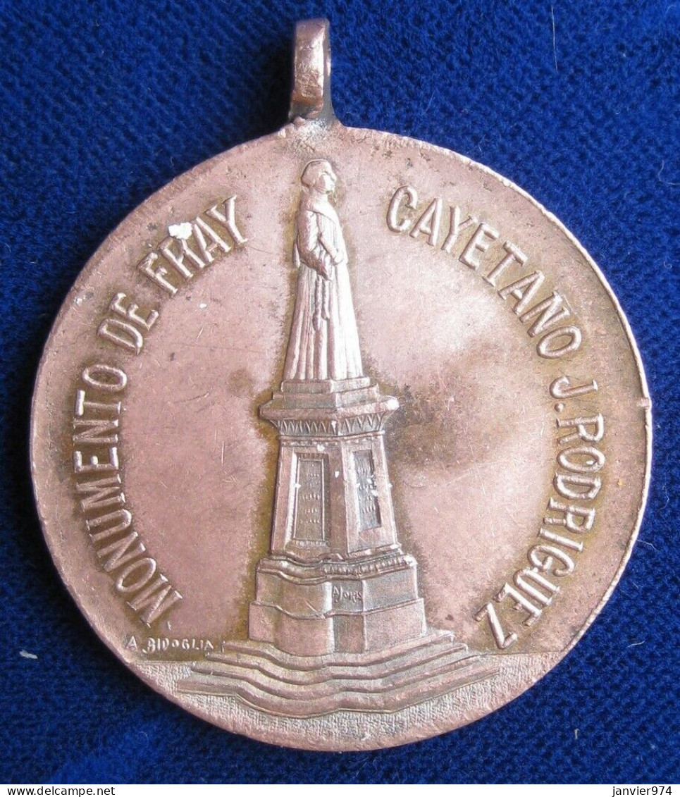 Argentine Médaille En Cuivre Monument Fray Cayetano Rodriguez, Inauguration 1903 San Pedro  - Autres & Non Classés