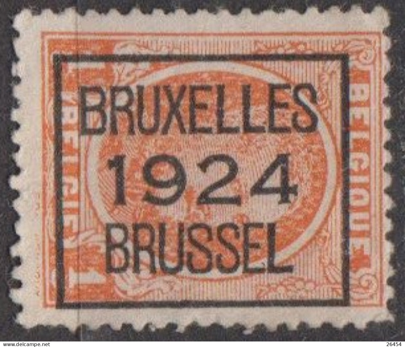 BELGIQUE  Préoblitéré  Type Houyoux 1c Orange  BRUXELLES 1924 BRUSSEL  Scan Recto Verso - Typos 1922-31 (Houyoux)