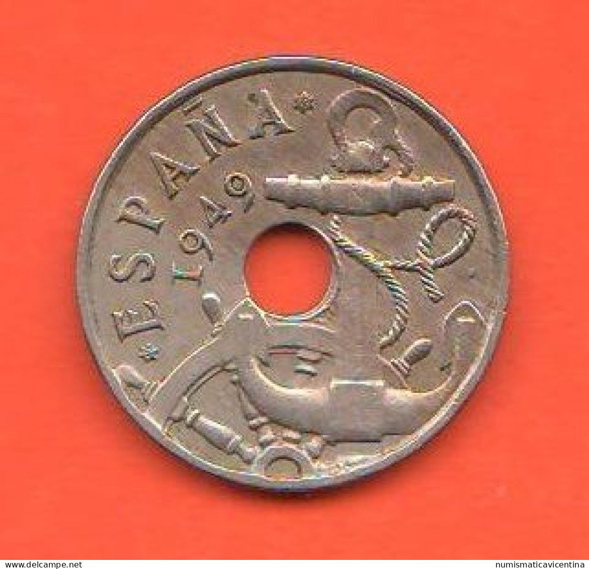 Spagna 50 Centimos 1949  (1953 In The Star ) Spain España Nickel Coin - 50 Céntimos