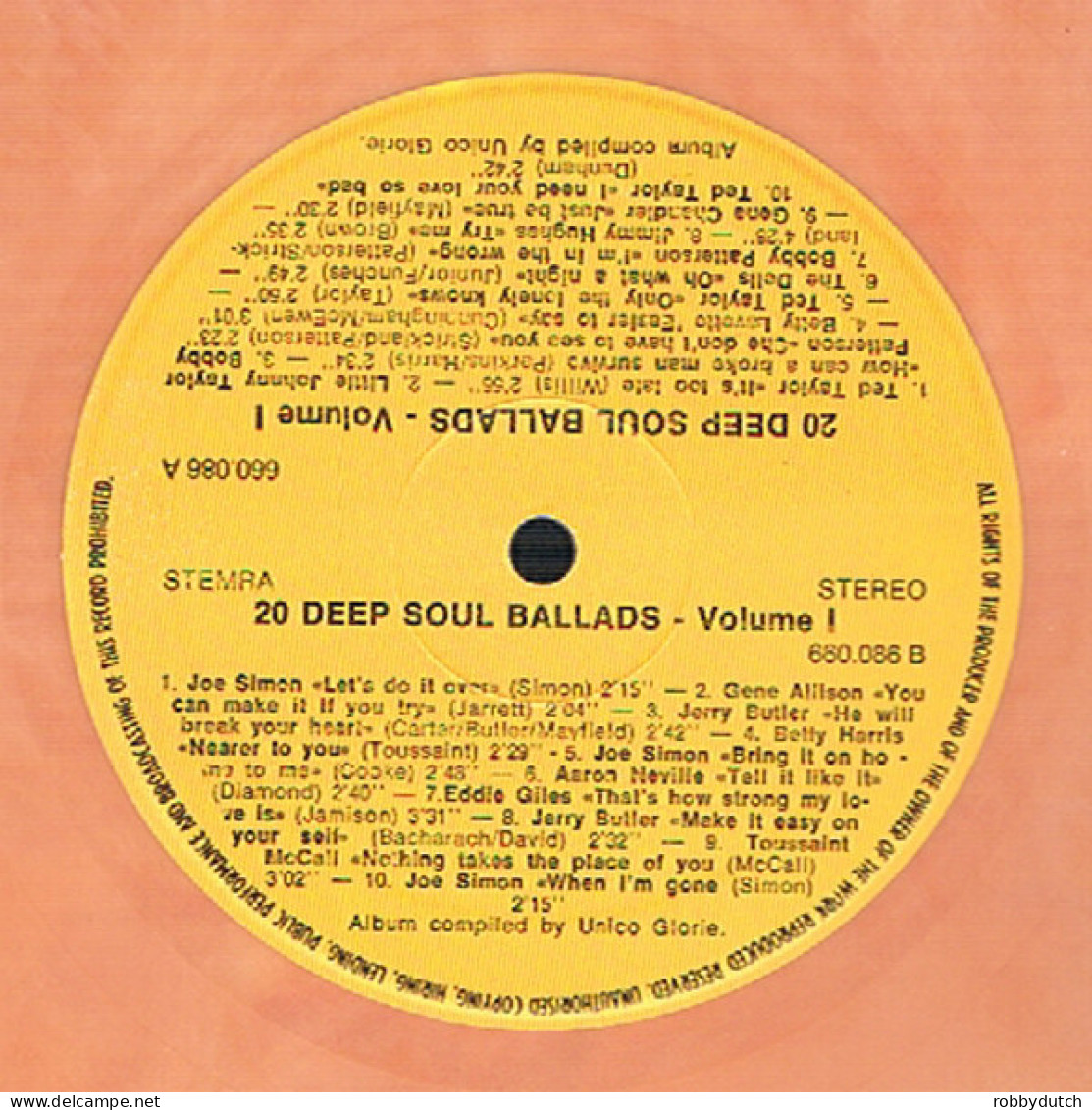 * LP *  20 DEEP SOUL BALLADS - VARIOUS (Holland 1980) - Soul - R&B
