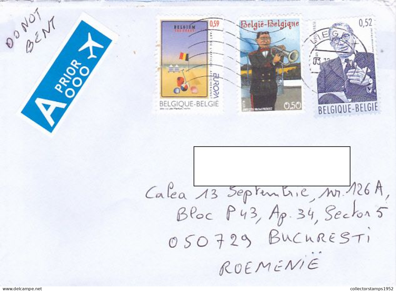 BEACH, TRUMPET SINGER, POLITICIAN, FINE STAMPS ON COVER, 2021, BELGIUM - Covers & Documents