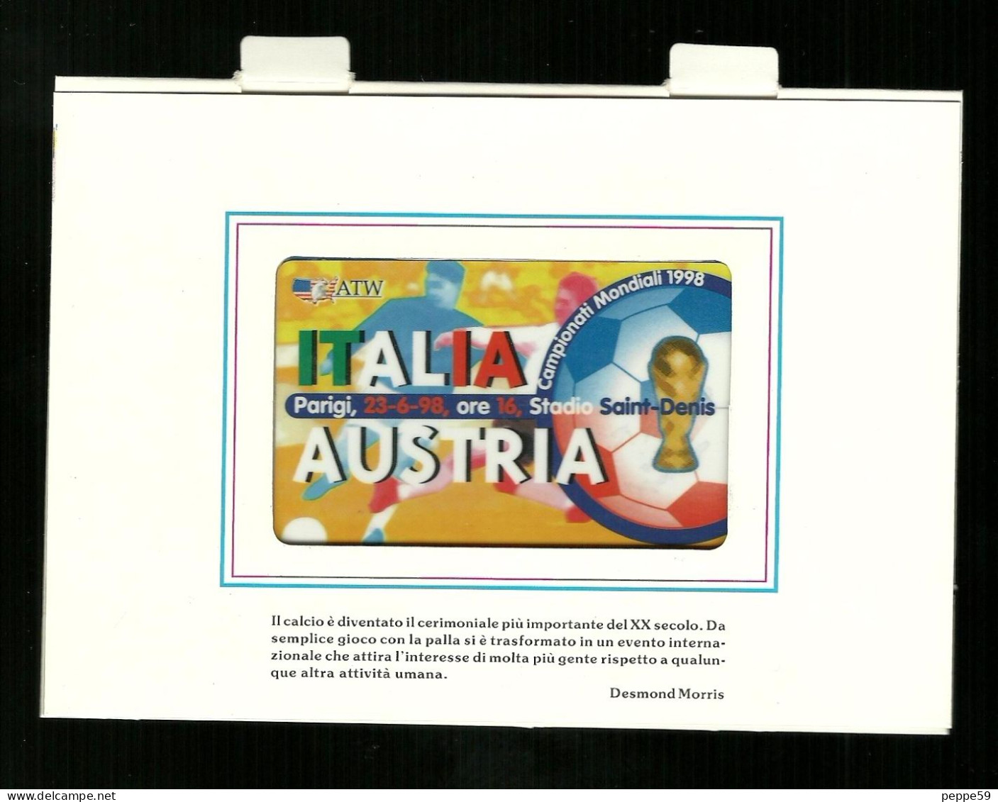 Carta Prepagata ATW  - Mondiali 1998  - Italia Austria  - Carta Nuova In Folder - Sonstige & Ohne Zuordnung