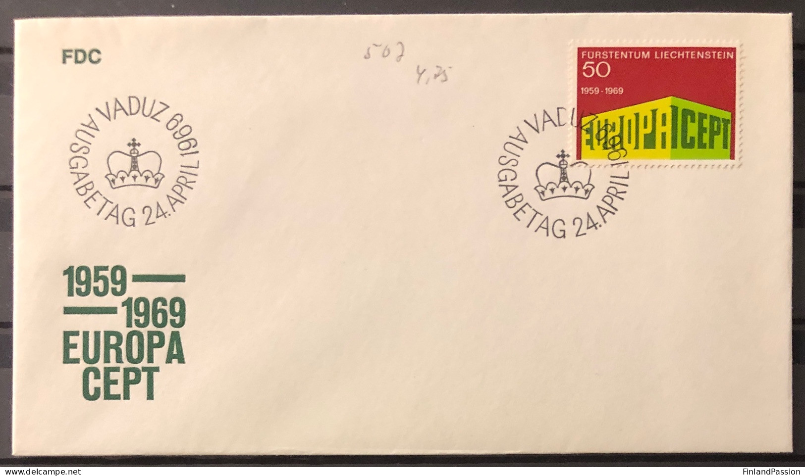 1969. MiNr. 507. Europa. FDC - Briefe U. Dokumente