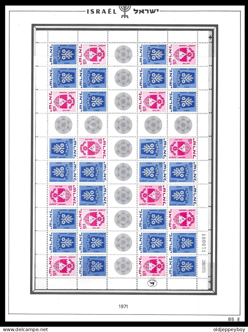 Israel 1971 Deffinitive Stamps Sheets Tete Bleche 2 Booklets Gutter FULL TABS DELUXE MNH** Postfris** PERFECT GUARENTEED - Unused Stamps (with Tabs)