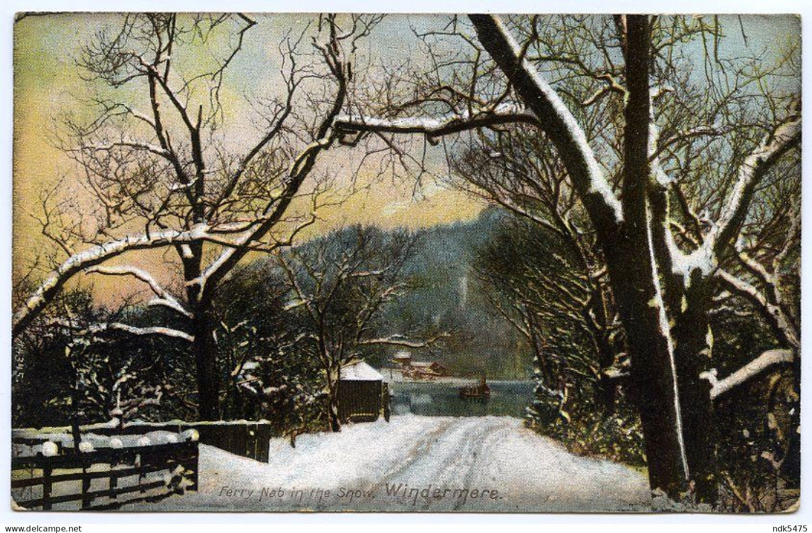 LAKE DISTRICT : WINDERMERE - FERRY NAB IN THE SNOW / WOLVERHAMPTON, DUNSTALL ROAD (WILKS) - Windermere