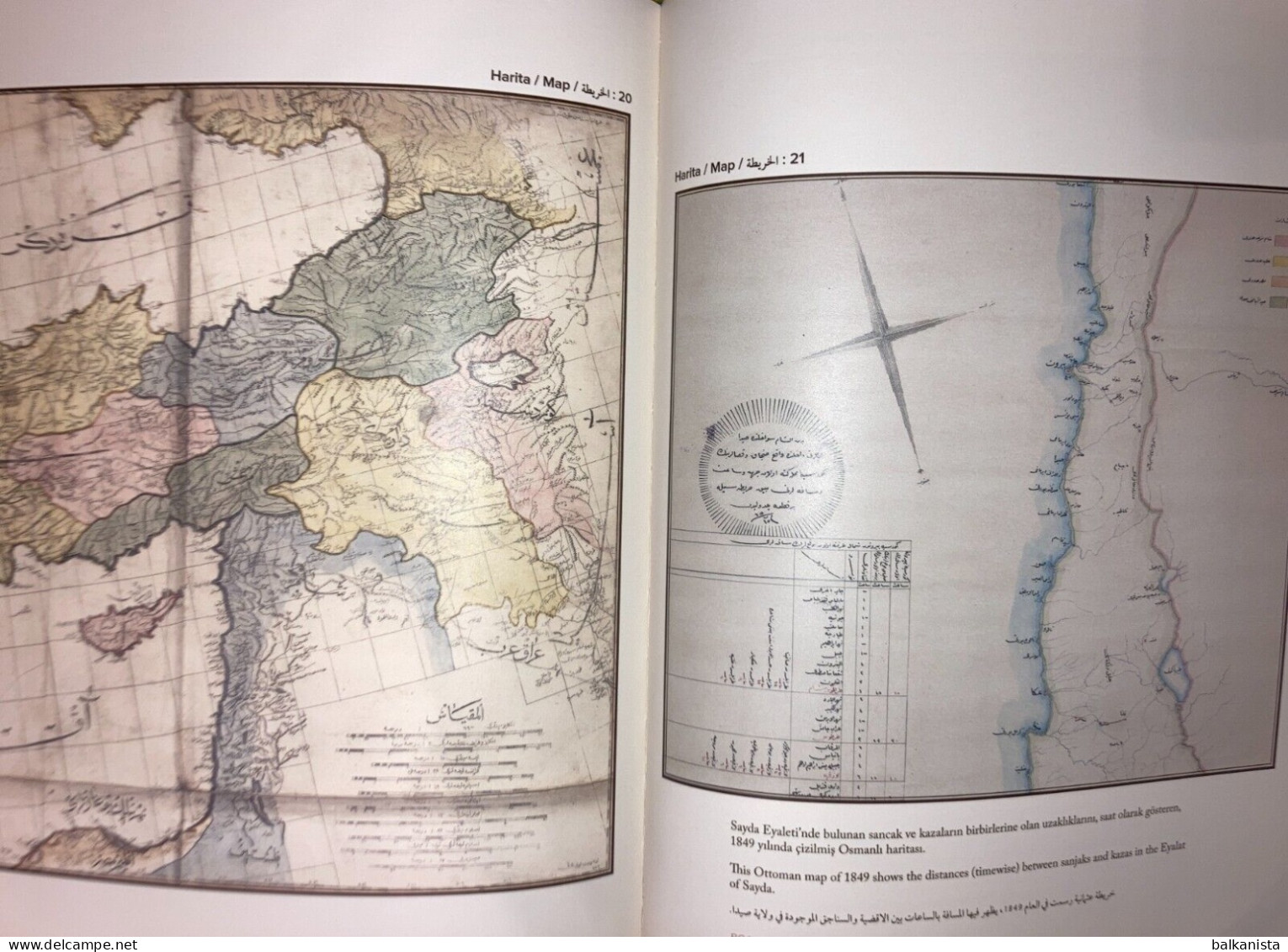 Ottoman Palestine Place Names And Atlas English Turkish Arabic Israel 68x97 Maps - Moyen Orient