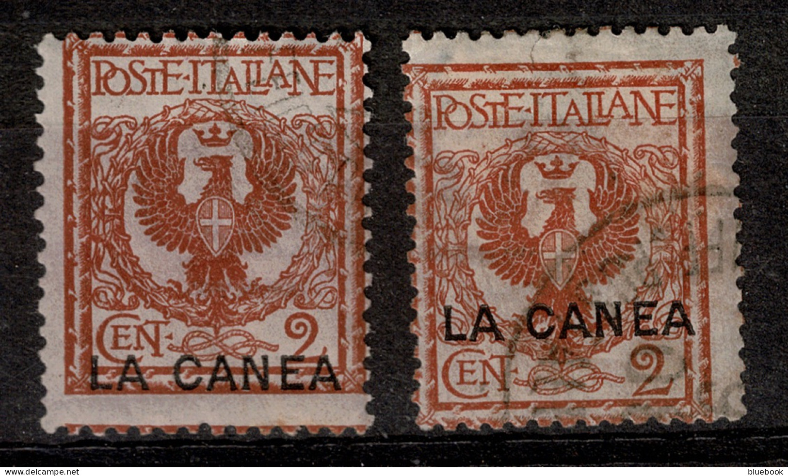 Ref 1612 - Italy - Crete La Canea Island 1912 - 2 Stamps Mint & Used - Sass. 3 - La Canea