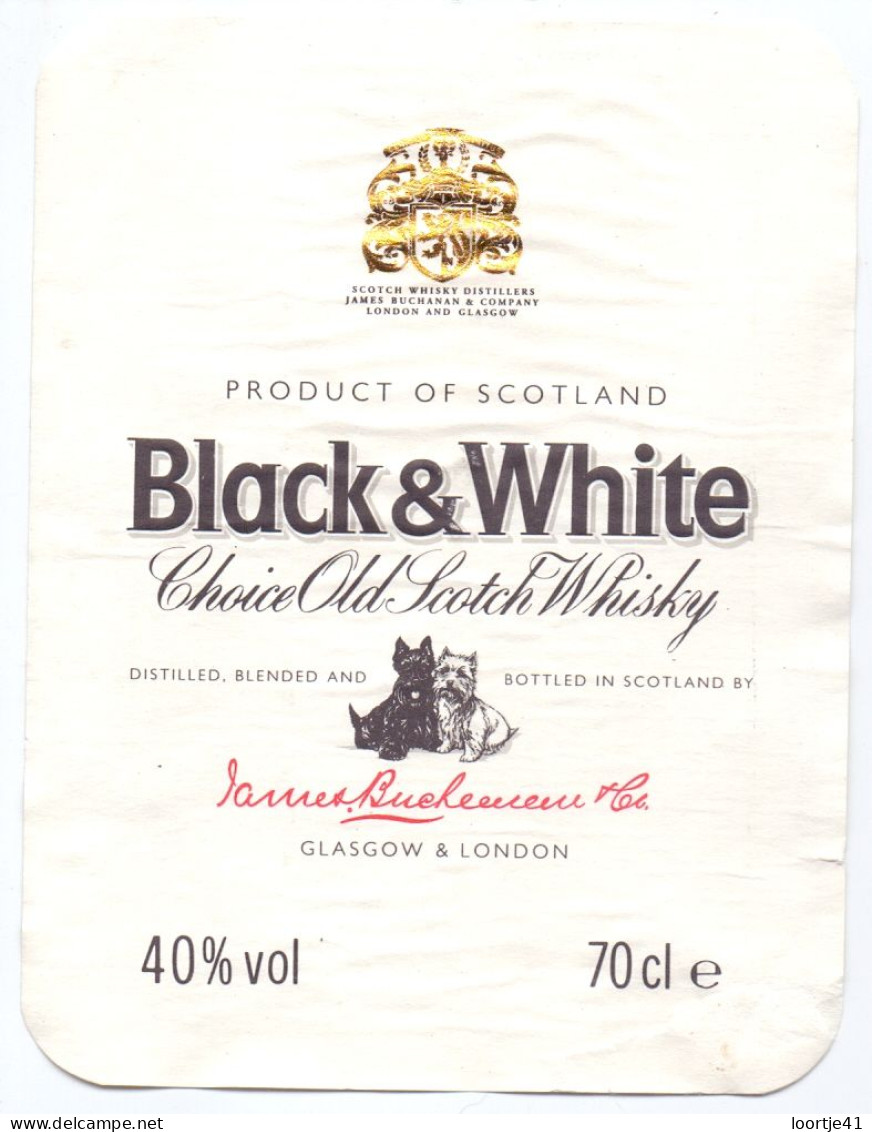 Etiket Etiquette - Whisky - Black & White - Whisky