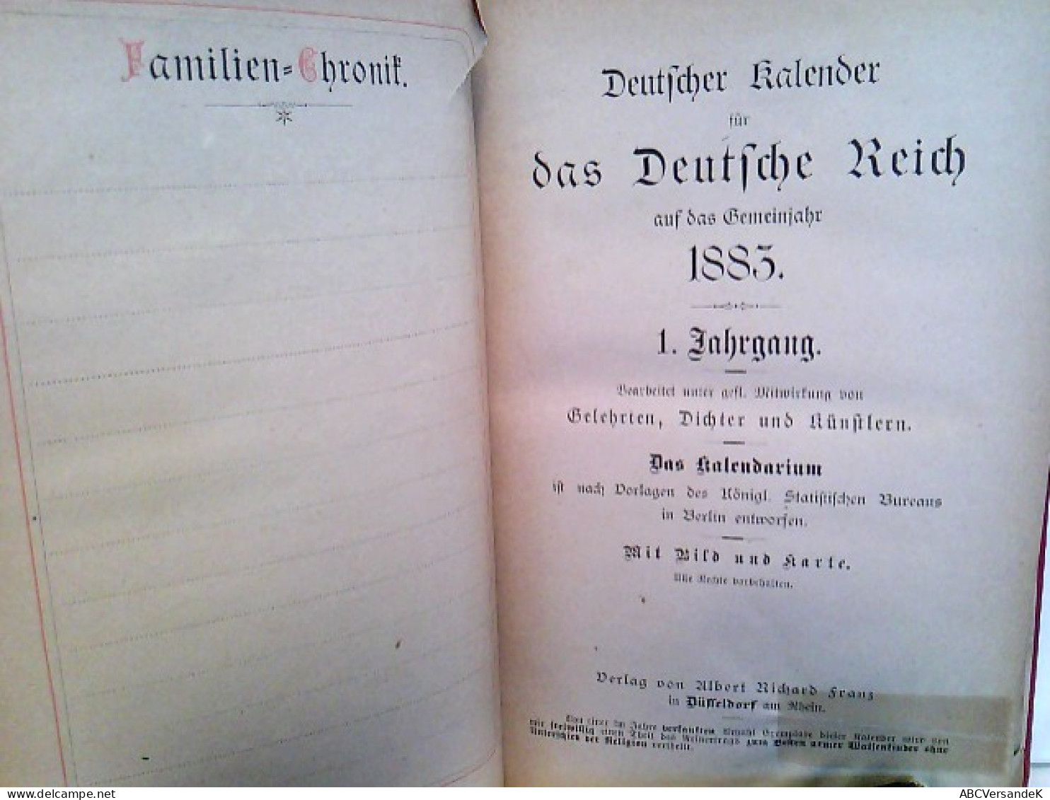 Deutscher Kalender 1883 Die Jubel Ausgabe Zum 300 Jährigen Gedenktage Des Gregorianischen Kalenders Ist Seiner - Calendari