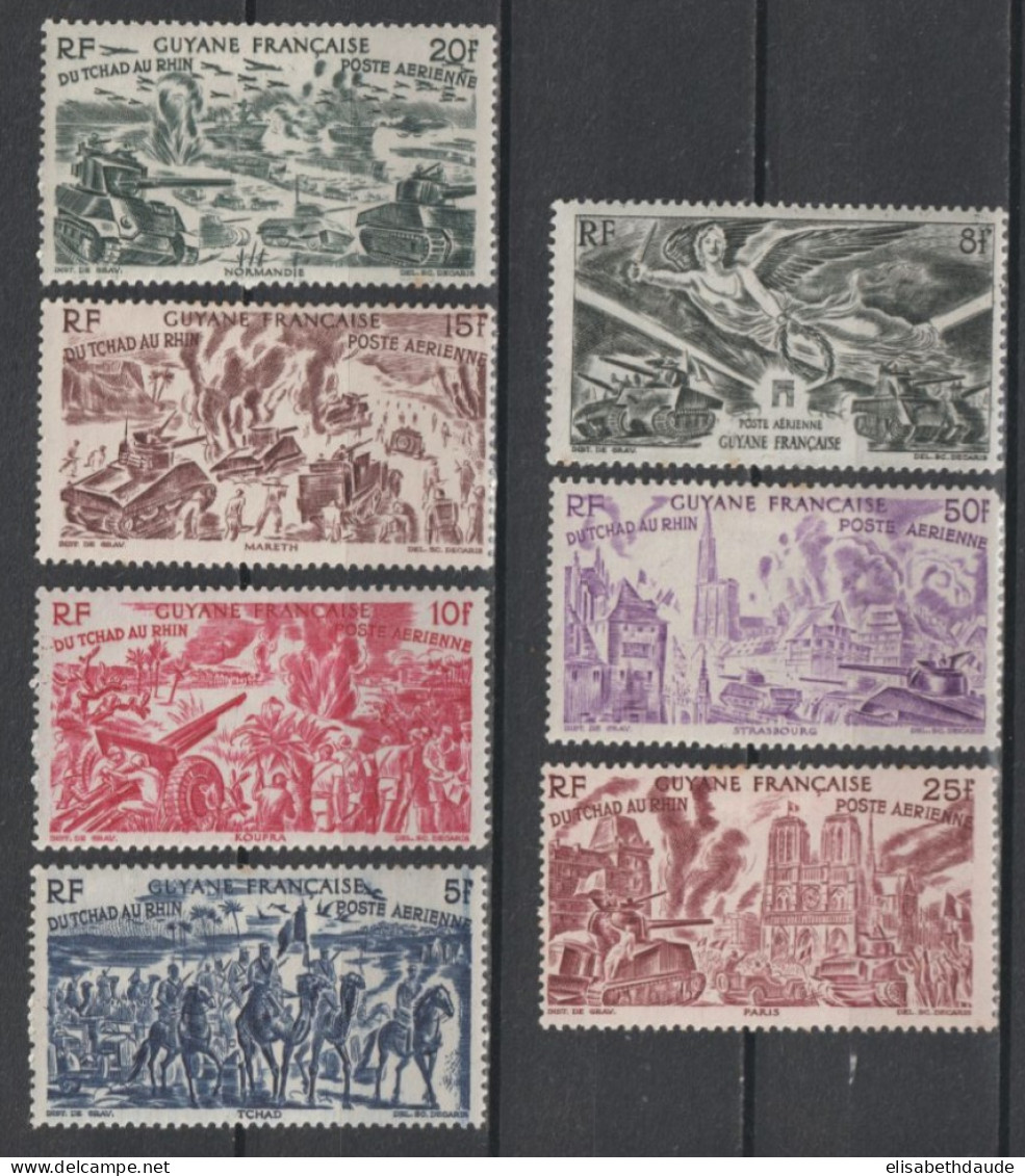 GUYANE - 1946 ANNEE COMPLETE ! - AERIENS YVERT N°28/34 * MH - COTE = 14.5 EUR.- LIVRAISON GRATUITE A PARTIR DE 5 EUR ! - Nuevos