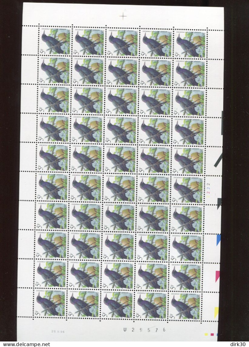 Belgie Buzin Vogels 2638 Volledig Vel Drukdatum 28/3/1996 Plaatnummer Numéro De Planche 2 - 1991-2000