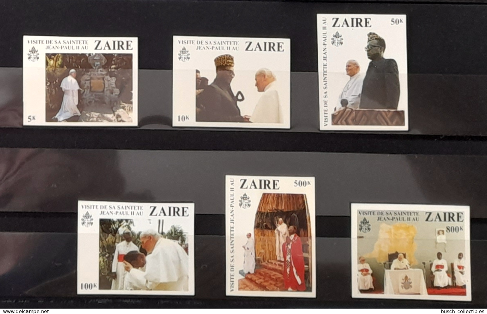 Congo Zaire 1981 Mi. 716 - 721 IMPERF ND Visite Sainteté Pape Jean Paul II Papst Johannes Pope John - Papi