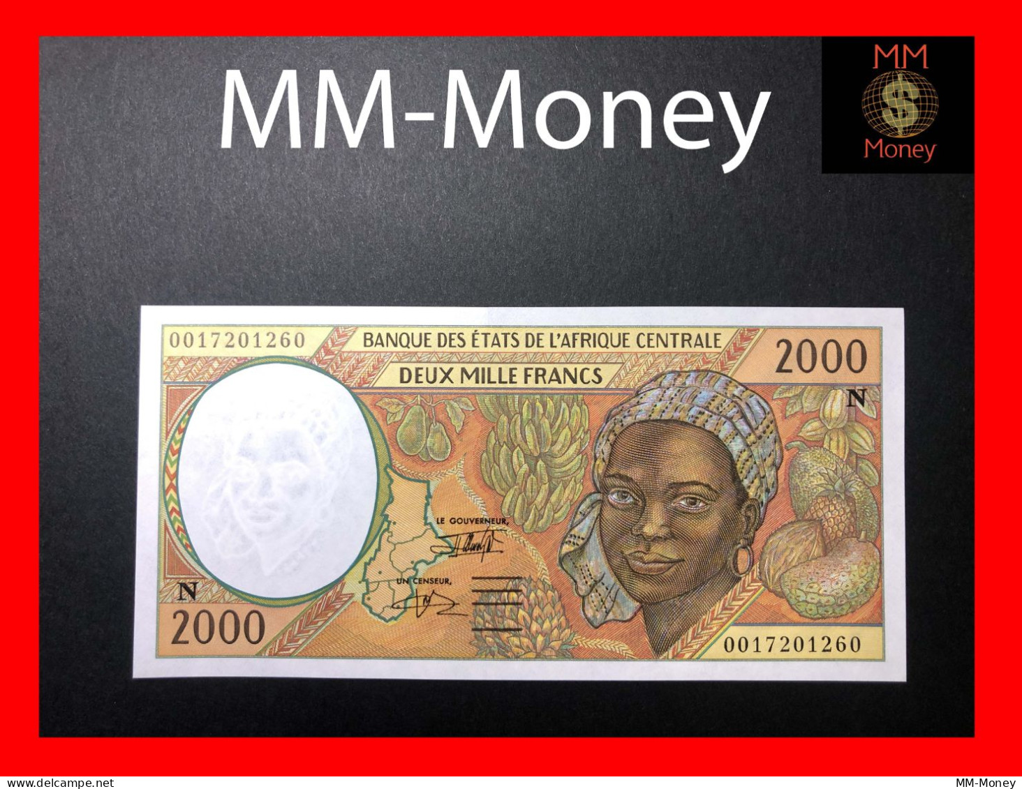 CENTRAL AFRICAN STATES "N"  Equatorial Guinea  2.000 2000 Francs 2000  P. 503 N  AUNC - États D'Afrique Centrale