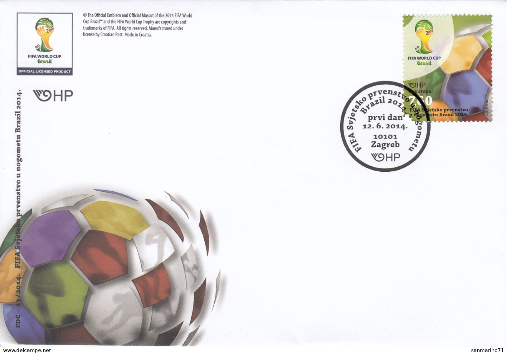 FDC CROATIA 1137 - 2014 – Brazilië