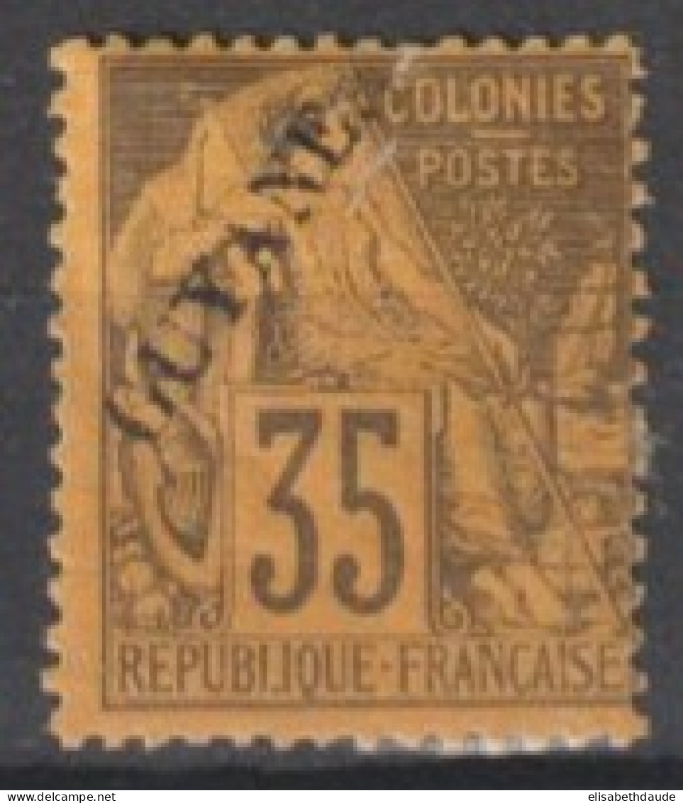 GUYANE - 1892 - YVERT N°25 * MH DEFECTUEUX - COTE = 275 EUR - Nuevos