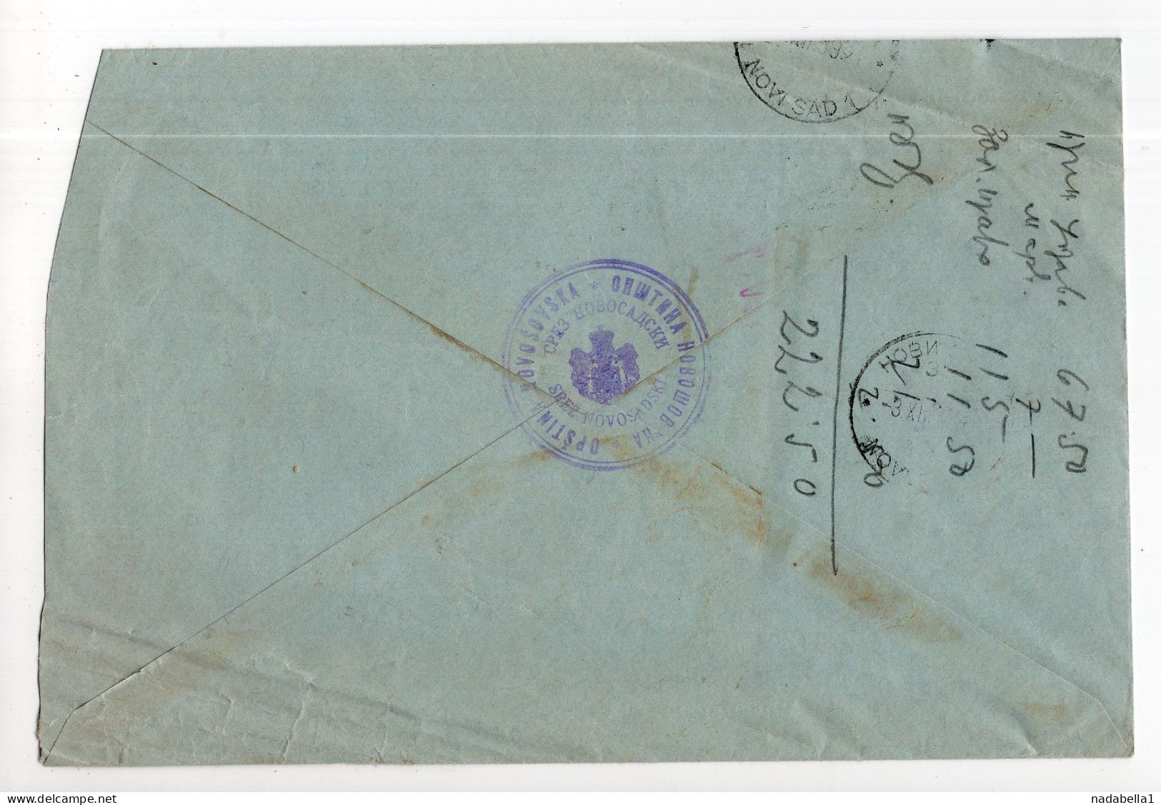 1939. KINGDOM OF YUGOSLAVIA,SERBIA,VOJVODINA,STARE ŠOVE TO NOVI SAD,OFFICIAL COVER COVER - Officials