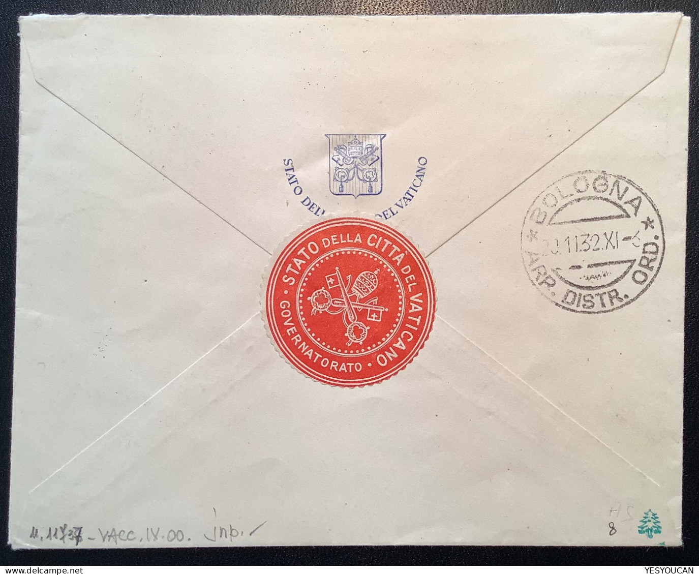 Sa.8 1929 80c Lettera NELLA RISPOSTA TENER PRESENTE LA TARIFFA POSTALE VATICANA (Vatican Cover Vaticano Italia - Cartas & Documentos