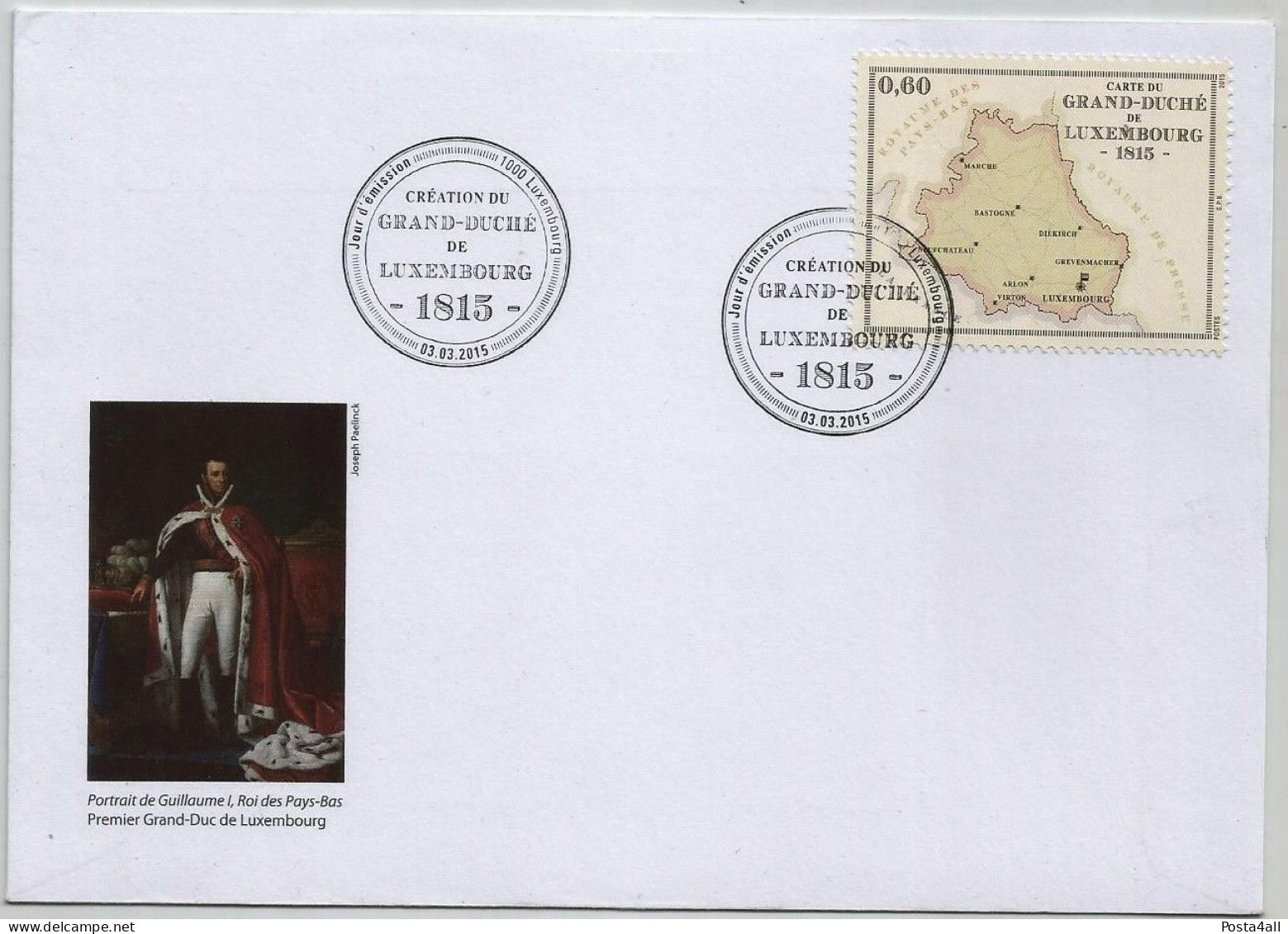 Luxembourg - 2015 The 200th Anniversary Of The Grand-Duchy Of Luxembourg -  Maps -  Complete Issue   - FDC - Lettres & Documents