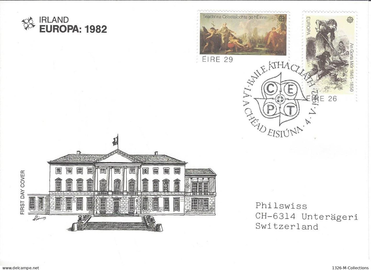 Envellope IRLANDE Europa 1982 N° 467-468 Y & T - FDC