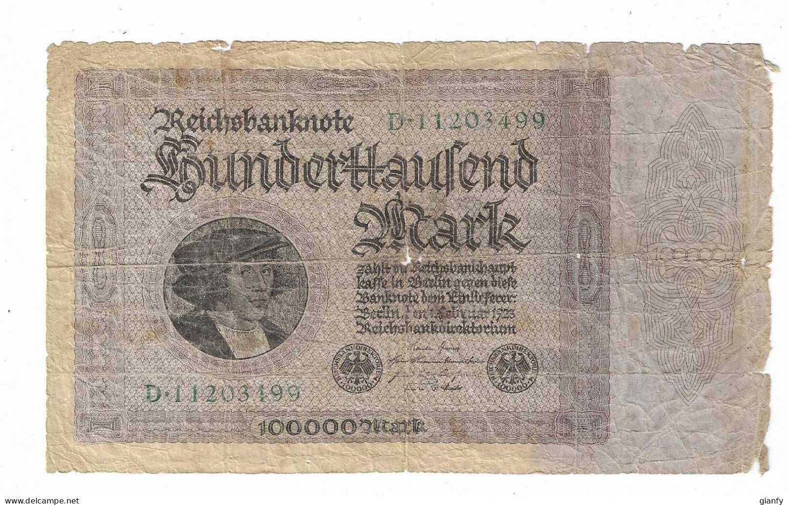 GERMANIA 100000 MARK 1923 - 100.000 Mark