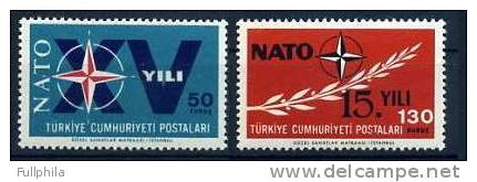 1964 TURKEY 15TH ANNIVERSARY OF NATO MNH ** - OTAN