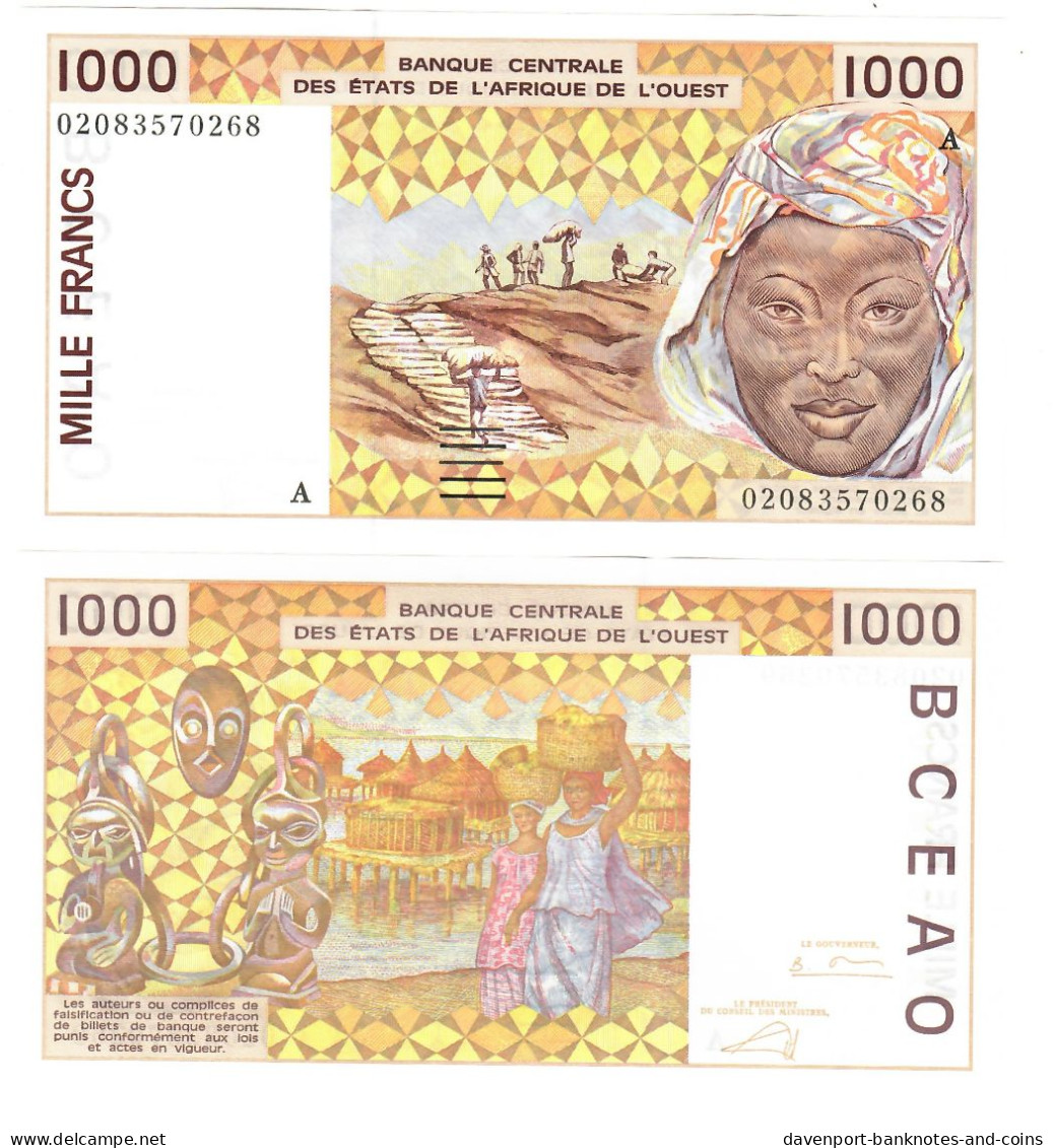 Ivory Coast 10x 1000 Francs CFA 2002 UNC "A" - Côte D'Ivoire