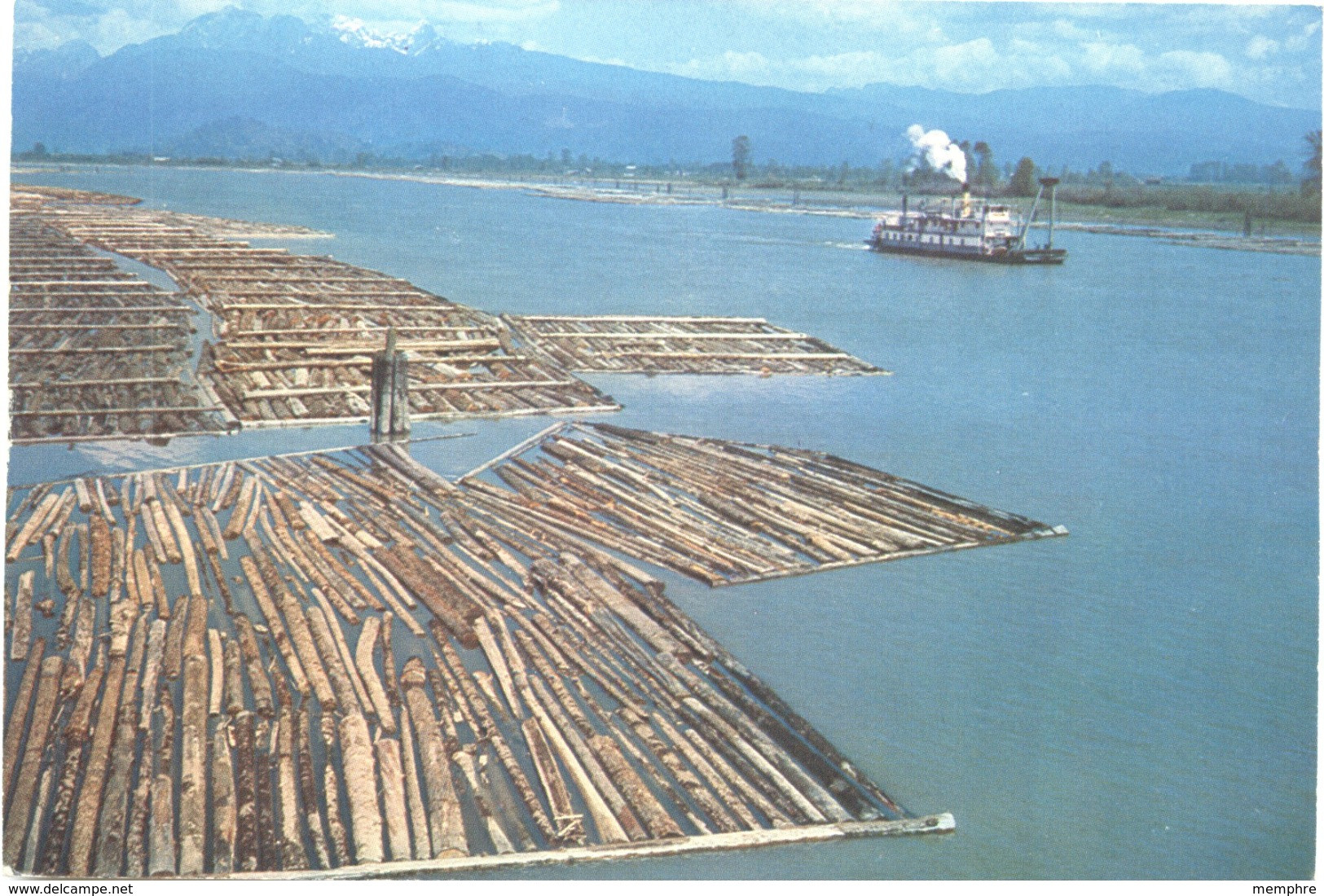 1972 Postcard -  -Paddle Steamer And Log Booms Near Pitt Meadows, BC   From Series 3BC-1 Used - 1953-.... Regno Di Elizabeth II