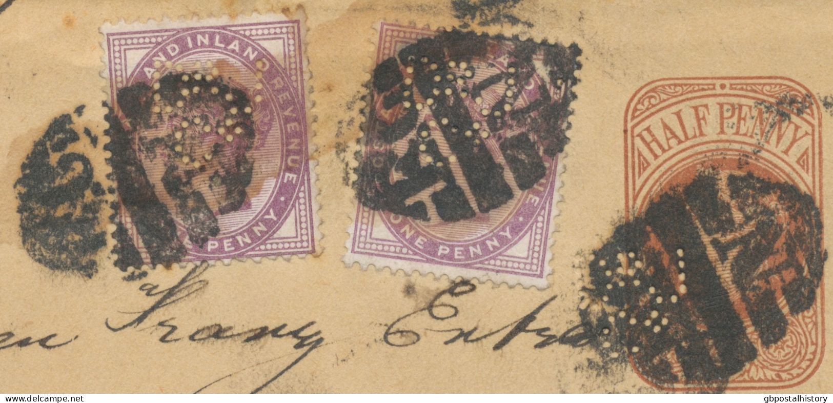 GB 1897, QV ½d Brown Fine Wrapper (small Faults) Together With 1d Lilac (2x) With Usual Heavy Barred Cancel "E.C / N" - Cartas & Documentos