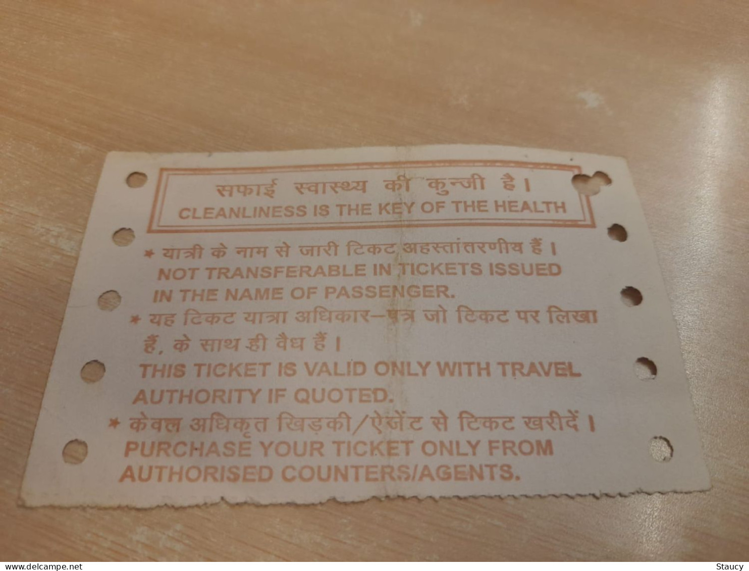 India Old / Vintage - Indian Railway / Train Ticket As Per Scan - World