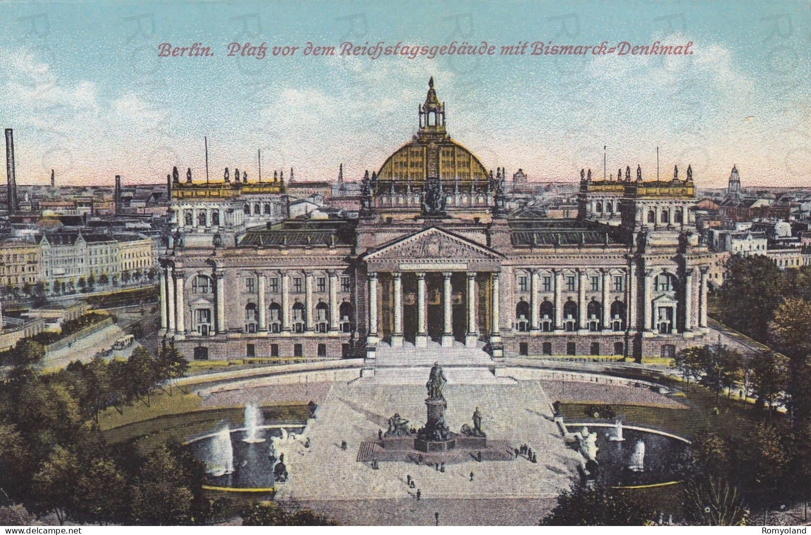 CARTOLINA  BERLIN,GERMANIA-PLATZ VOR DEM REICHSTAGSGEBAUDE MIT BISMARCK-DENKMAL-NON VIAGGIATA - Reinickendorf